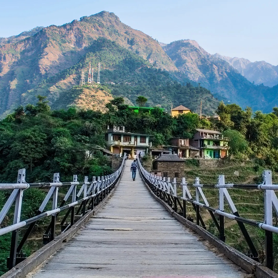 Bridge to mountain village, perfect adventure tour