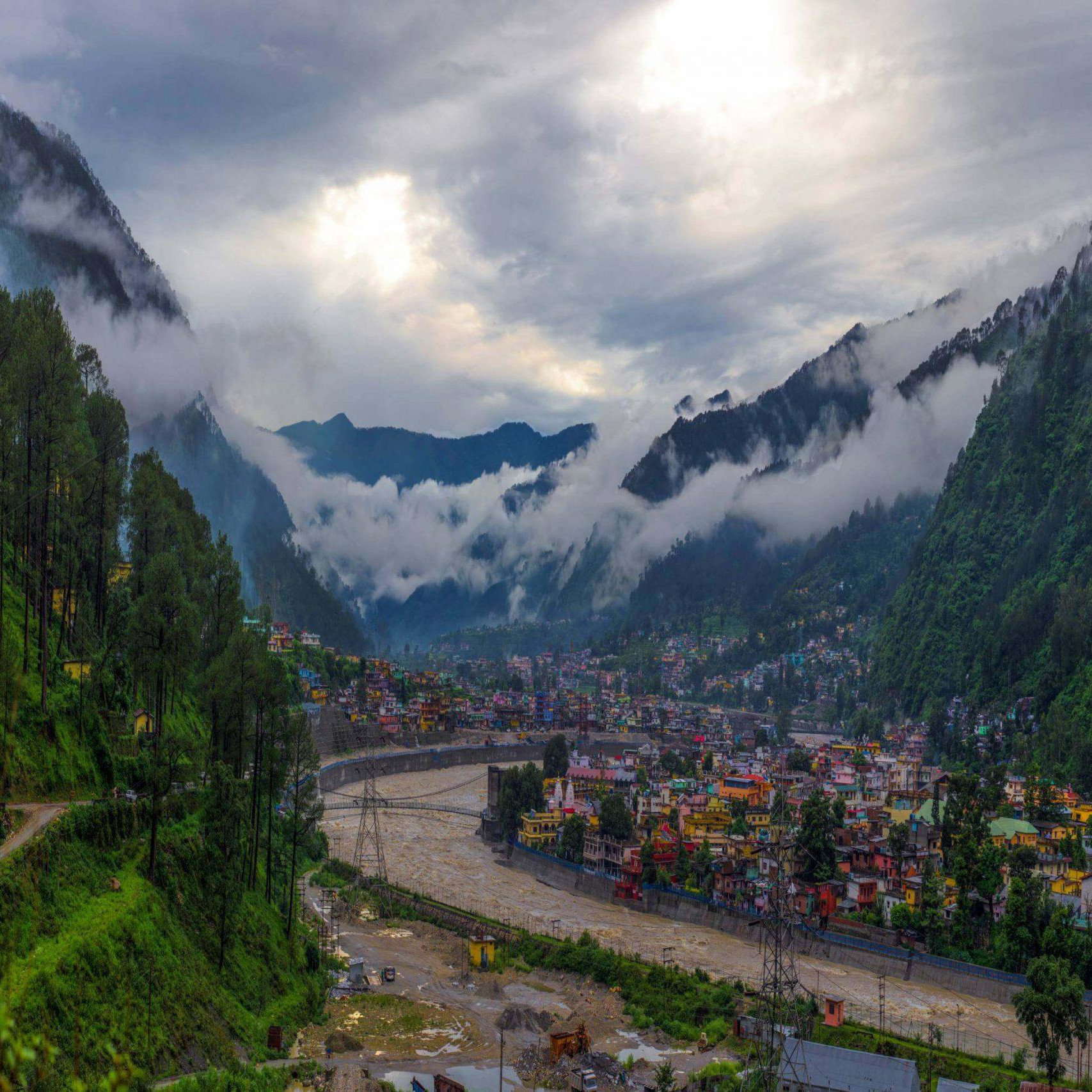River town and hills – ideal for travel adventure